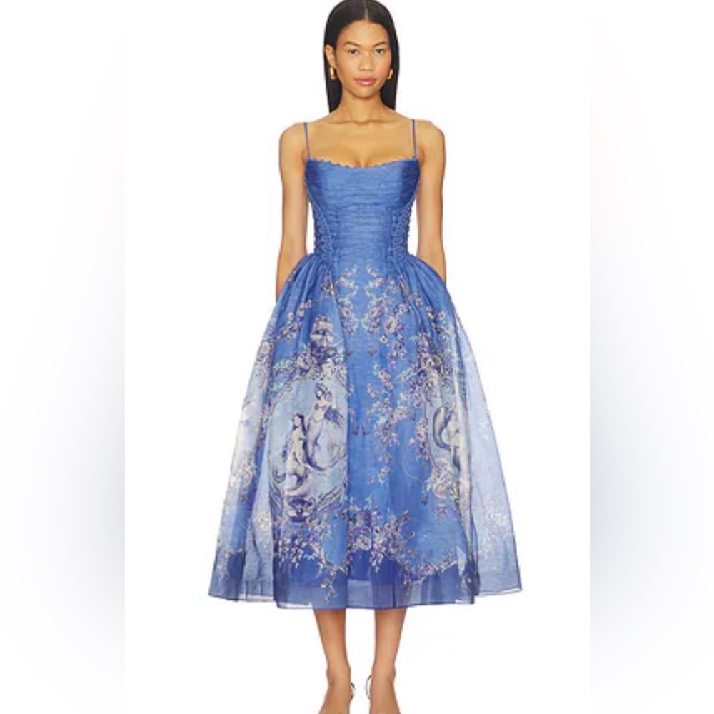 Blue Floral Midi Dress with Spaghetti Straps
NEW